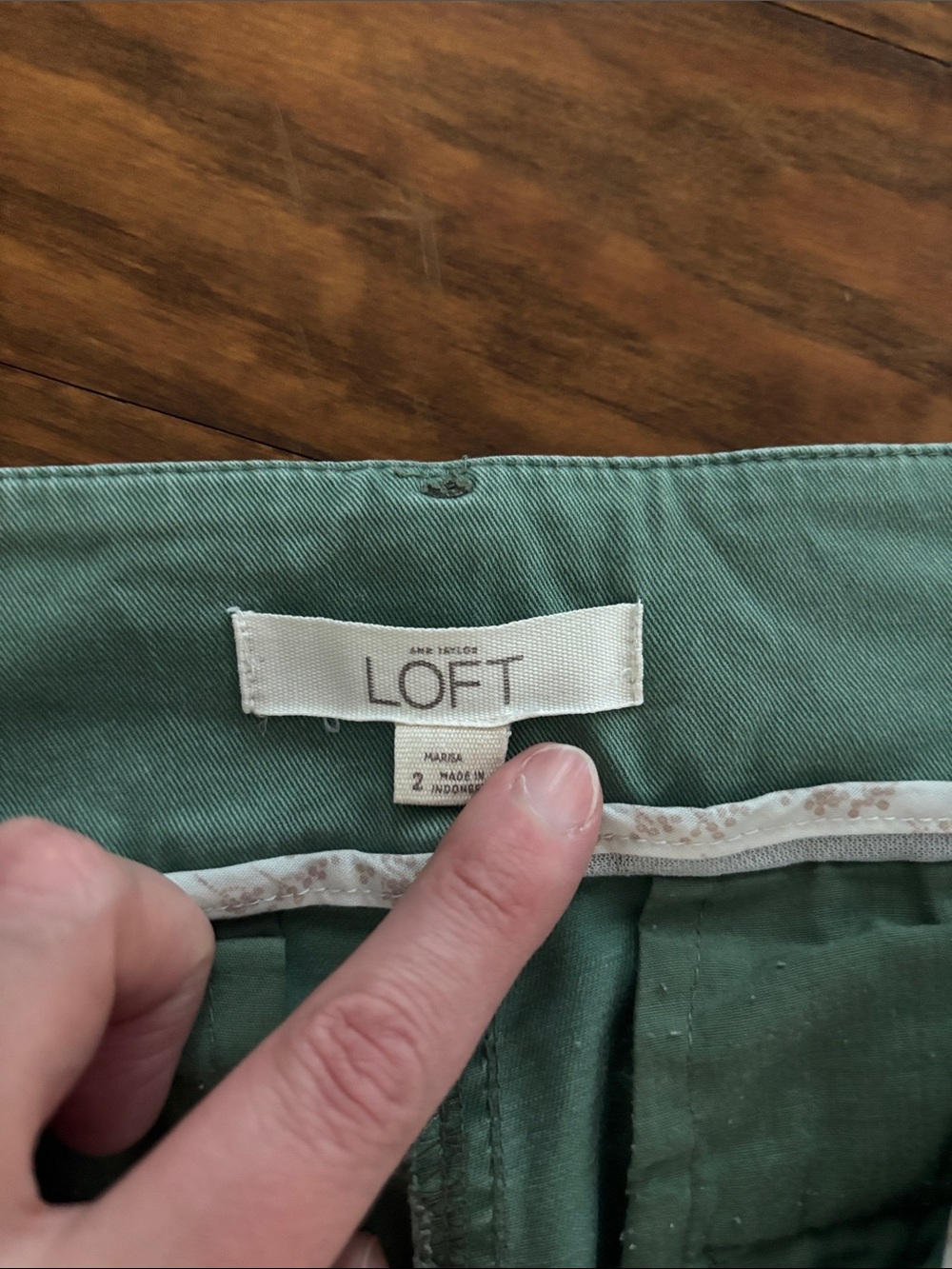 LOFT Women’s Sage Green Chino Pants - Picture 3 of 4